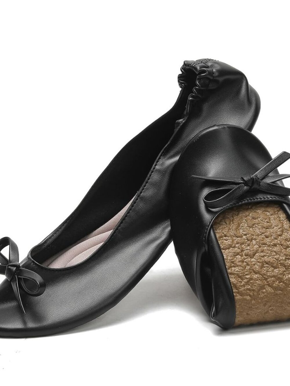Lightweight Foldable Ballet Flats Memory Foam Insole Portable
